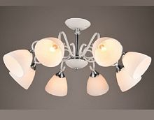 Люстра потолочная восьмирожковая Мелодия Света Е27 Белая картинка 